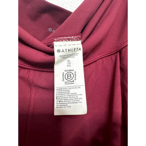 ATHLETA Elation Pant Size X Large  Pull On Jogger Yoga Pockets Burgandy - Picture 5 of 5